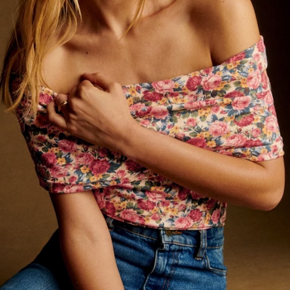 sézane floral print jared top